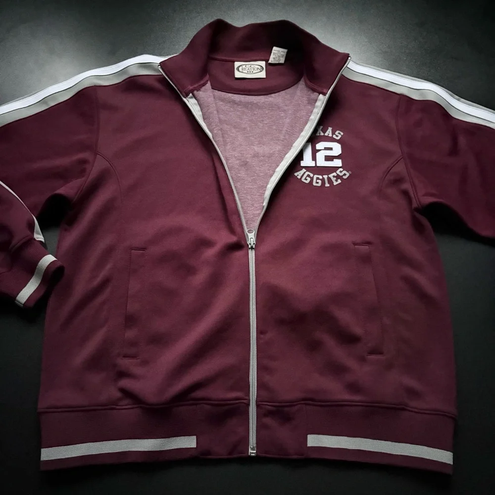 Vintage Texas A&M Aggies adult small Full Zip Maroon track Jacket #12 varsity